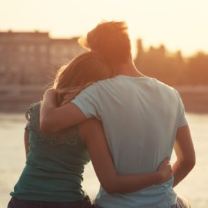 Couple watching the sunset